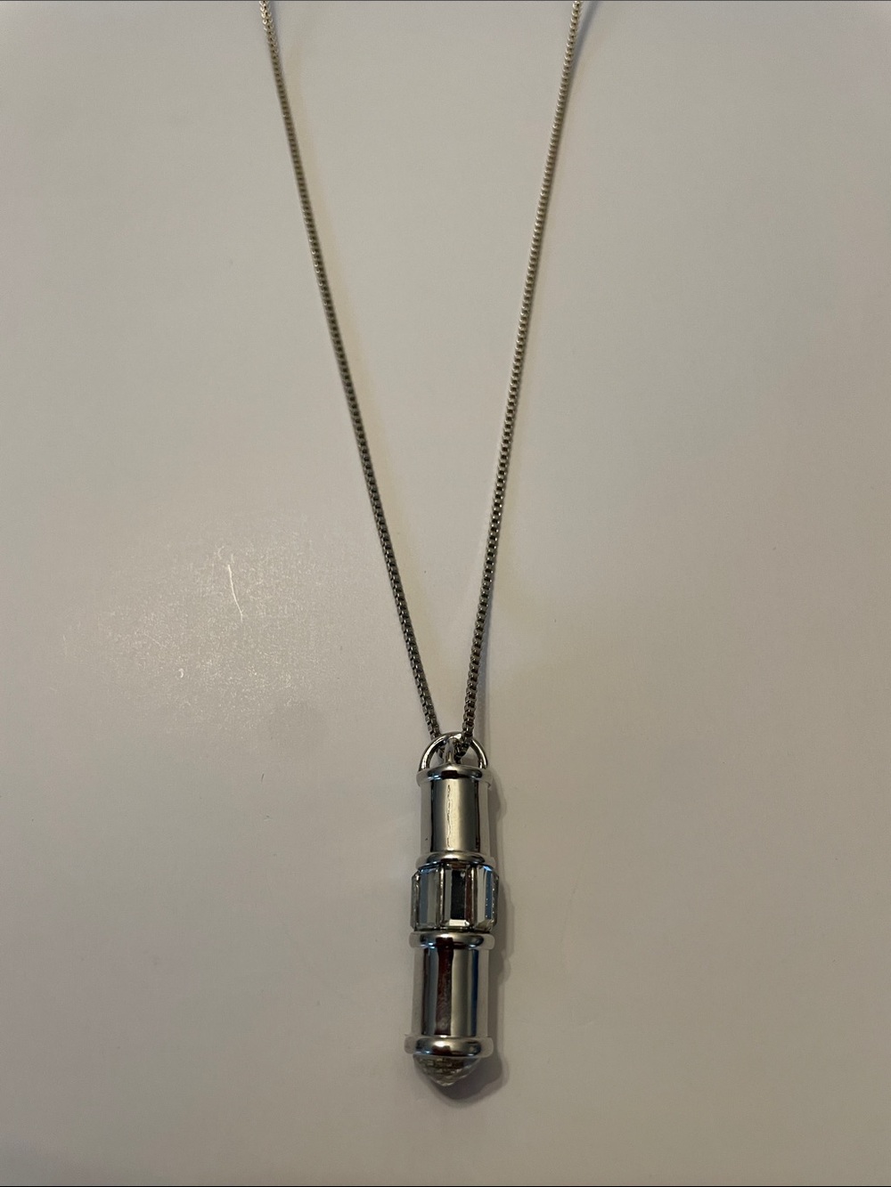 Lia Sophia Silver Cylinder Pendant Necklace